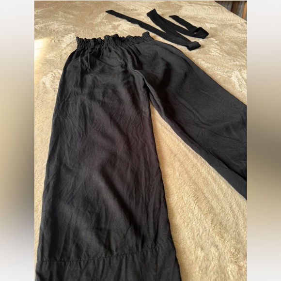 JCrew linen blend trousers with paper bag waist - Picture 3 of 6